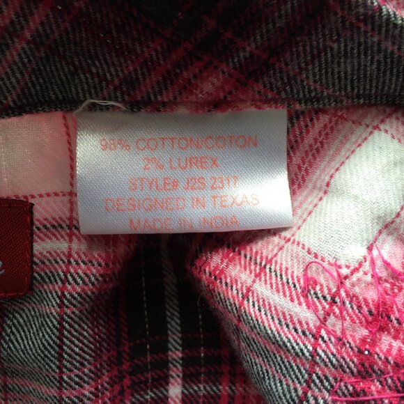 Panhandle Slim Womens Blouse XL Pink Glitter Sequin Fringe Snap Long Sleeve - Picture 4 of 6